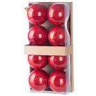 MagicHome karácsonyi gömbok, 8 db, piros, karácsonyfára, 7 cm
