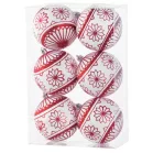 MagicHome karácsonyi gömbök, Hópelyhes 6 db, 8 cm