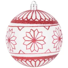 MagicHome karácsonyi gömbök, Hópelyhes 6 db, 8 cm