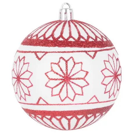 MagicHome karácsonyi gömbök, Hópelyhes 6 db, 8 cm