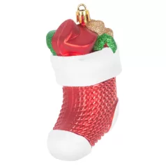   MagicHome karácsonyi dísz, készlet, 3 db, 11 cm, piros zokni, karácsonyfára