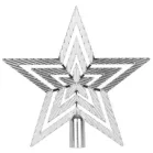 MagicHome karácsonyi dísz, 1 db, 19,5 cm, csillag, ezüst, karácsonyfára