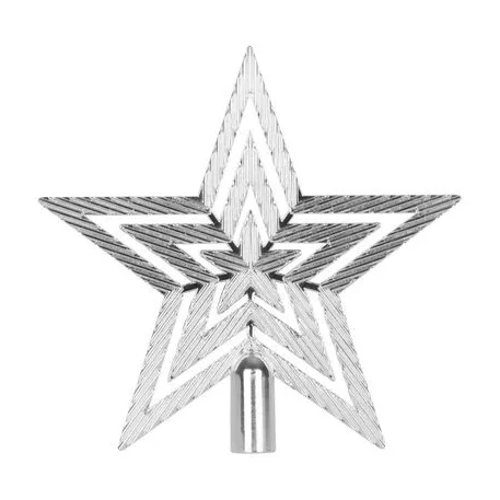 MagicHome karácsonyi dísz, 1 db, 19,5 cm, csillag, ezüst, karácsonyfára