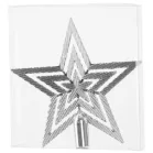 MagicHome karácsonyi dísz, 1 db, 19,5 cm, csillag, ezüst, karácsonyfára