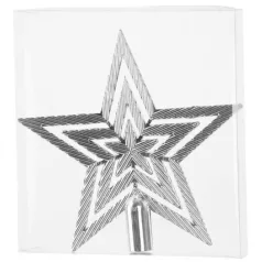   MagicHome karácsonyi dísz, 1 db, 19,5 cm, csillag, ezüst, karácsonyfára