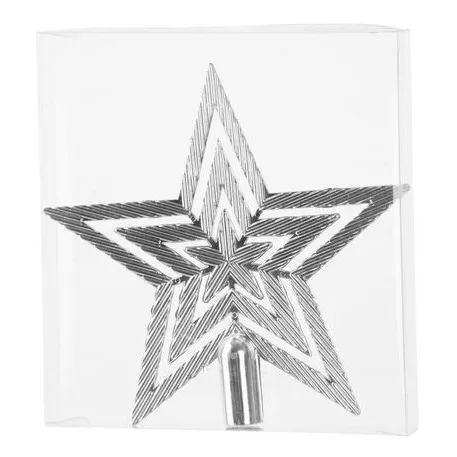 MagicHome karácsonyi dísz, 1 db, 19,5 cm, csillag, ezüst, karácsonyfára