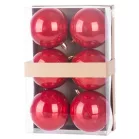 MagicHome karácsonyi gömbok, 6 db, piros, karácsonyfára, 8 cm