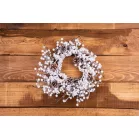 MagicHome karácsonyi koszorú, havas, tobozokkal, 50 x 50 x 14 cm