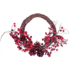 MagicHome karácsonyi koszorú, fonott, 37 x 32 x 11 cm
