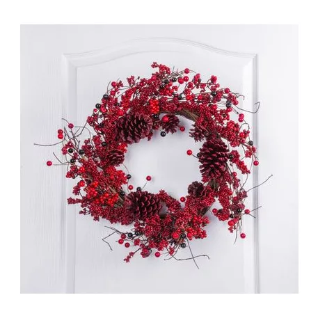 MagicHome karácsonyi koszorú, fonott, 60 x 60 x 15 cm