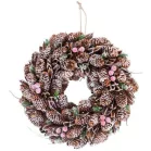 MagicHome karácsonyi koszorú, tobozokkal, 37 x 9 x 37 cm