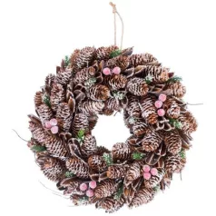 MagicHome karácsonyi koszorú, tobozokkal, 37 x 9 x 37 cm