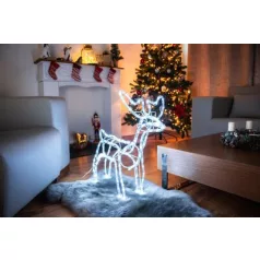   MagicHome karácsonyi dekoráció, Rénszarvas, LED, 230 V, 50 Hz, 59 x 27,5 x 64 cm