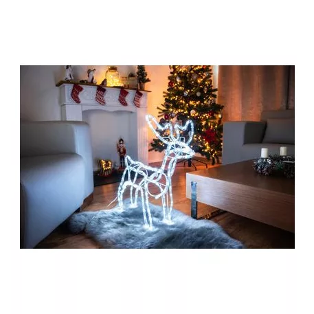 MagicHome karácsonyi dekoráció, Rénszarvas, LED, 230 V, 50 Hz, 59 x 27,5 x 64 cm