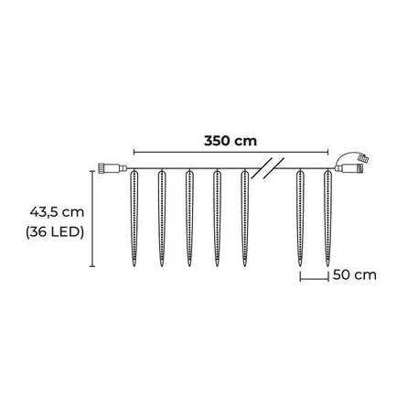 Fényfüzér MagicHome , 288 LED, 8 jégcsappal, 230 V, 50 Hz