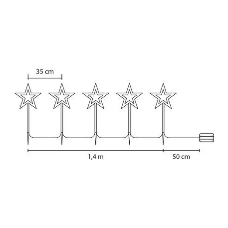 MagicHome Karácsony 5db csillag, LED, IP 44, kültéri