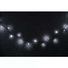   MagicHome Christmas Cherry Balls zsinór, 100x LED hideg fehér, IP44, 8 funkciós, világítás, L-9,90 m