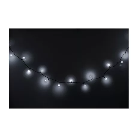 MagicHome Christmas Cherry Balls zsinór, 100x LED hideg fehér, IP44, 8 funkciós, világítás, L-9,90 m