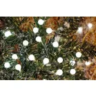 MagicHome Christmas Cherry Balls zsinór, 100x LED hideg fehér, IP44, 8 funkciós, világítás, L-9,90 m
