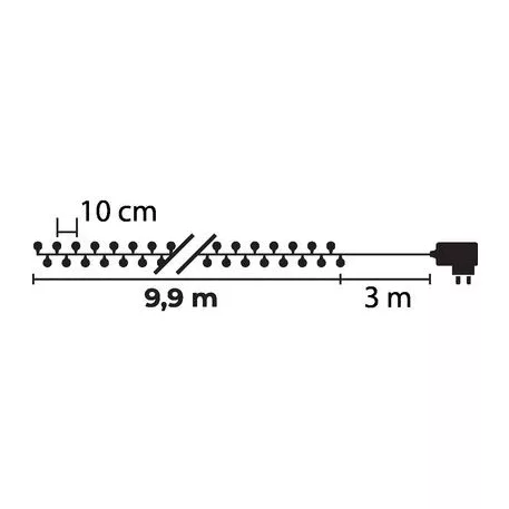 Égősor MagicHome Cherry Balls, 100 LED többszínű, IP 44, 9,90 m