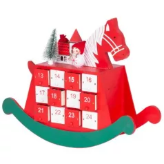   MagicHome karácsonyi dekoráció, adventi naptár - lovacska, 2 LED, 34,5 x 12 x 28 cm