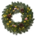 MagicHome karácsonyi koszorú, 48 LED, IP 20, 2x AA, 40 cm