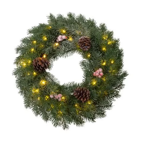 MagicHome karácsonyi koszorú, 48 LED, IP 20, 2x AA, 40 cm