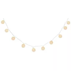   Füzér MagicHome Cotton Balls White, 10x LED meleg fehér, PE/pamut, 2xAA, egyszerű világítás, világít