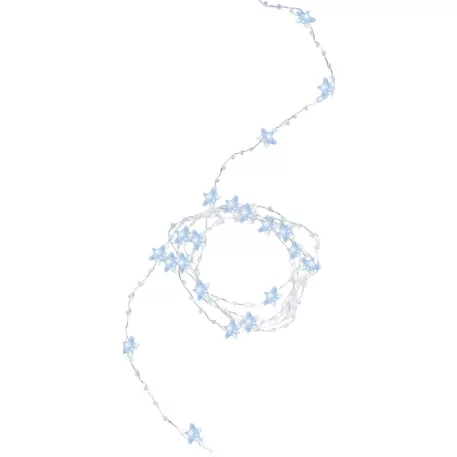 MagicHome karácsonyi Stardeco CW lánc, 20x mLED hideg fehér, 2xAA, IP20, belső, világítás, H-1.9 m