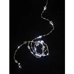   MagicHome Karácsonyi füzér, 20 m LED hideg fehér, 2x AA, IP 20, L-1,9 m