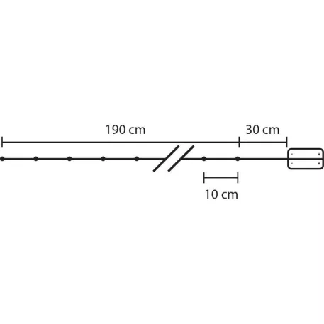 MagicHome Karácsonyi füzér, 20 m LED hideg fehér, 2x AA, IP 20, L-1,9 m