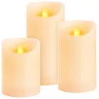 Gyertyák MagicHome Karácsony, szett 3 db, LED, 3xAAA, valódi viasz, egyszerű világítás, időzítő, moz