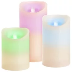   MagicHome karácsonyi gyertyák, készlet 3 db, LED, 3x AAA, igaz viasz, egyszerű világítás, időzítő, m