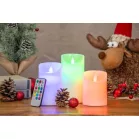 MagicHome karácsonyi gyertyák, készlet 3 db, LED, 3x AAA, igaz viasz, egyszerű világítás, időzítő, m