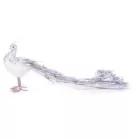 MagicHome karácsonyi dekoráció, Ezüst páva, 50 x 20 x 23 cm