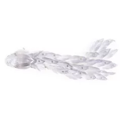   MagicHome karácsonyi dekoráció, Ezüst páva, 50 x 20 x 23 cm