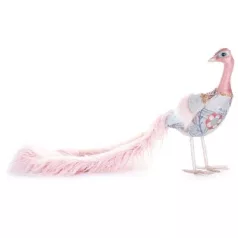   MagicHome karácsonyi dekoráció, Rózsaszín páva, 60 x 28 x 35 cm