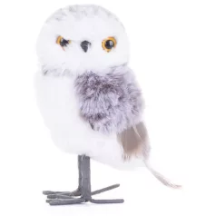 Bagoly MagicHome Karácsony, lila, 13 cm