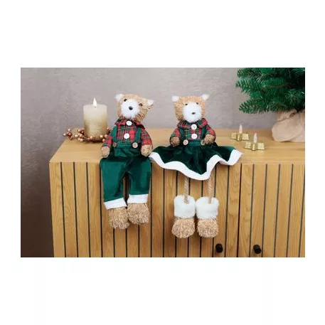 MagicHome karácsonyi dekoráció, mackó, 17 x 14 x 26 cm