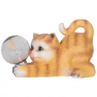 Strend Pro Garden dekoráció, Cica, 26 x 12,5 x 15 cm, poligyanta, napelem