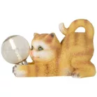 Strend Pro Garden dekoráció, Cica, 26 x 12,5 x 15 cm, poligyanta, napelem