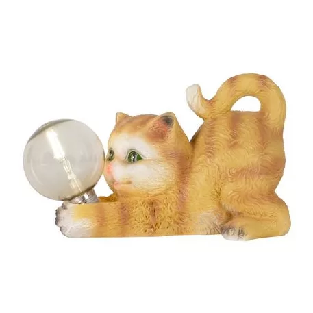 Strend Pro Garden dekoráció, Cica, 26 x 12,5 x 15 cm, poligyanta, napelem