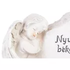 MagicHome dekoráció, angyal keresztel, poligyanta, sírra, napelemes, 22,5 x 12,5 x 11 cm