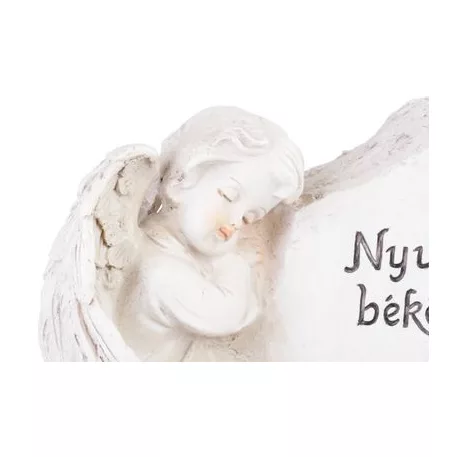 MagicHome dekoráció, angyal keresztel, poligyanta, sírra, napelemes, 22,5 x 12,5 x 11 cm
