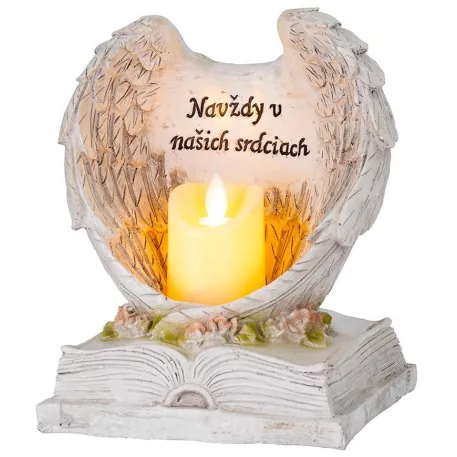 MagicHome dekoráció, szárnyas angyal gyertyával, LED