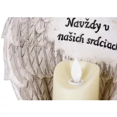 MagicHome dekoráció, szárnyas angyal gyertyával, LED