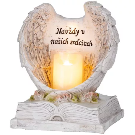 MagicHome dekoráció, szárnyas angyal gyertyával, LED
