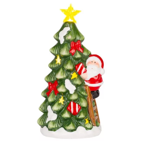 MagicHome karácsonyi dekoráció, karácsonyfa mikulással, LED