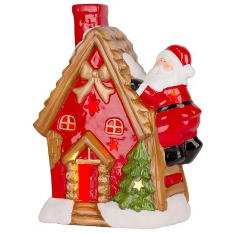 MagicHome karácsonyi Házikó Mikulással, LED, 27x13x34 cm