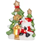 MagicHome Karácsonyfa Mikulással, LED, terrakotta, 27,3 x 11 x 34 cm
